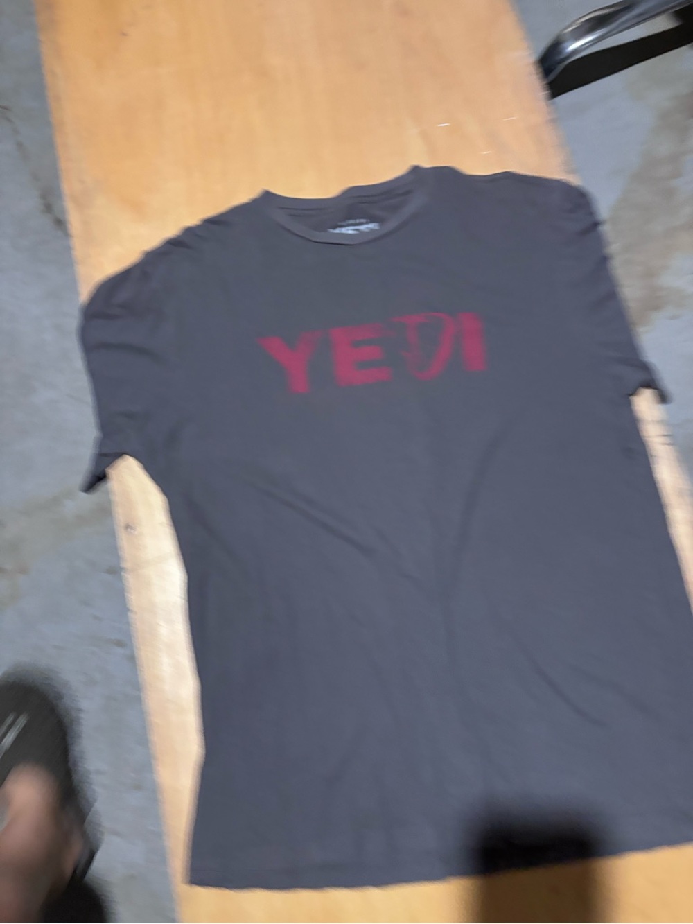 Yeti Charcoal Short Sleeve Tee with Red Logo